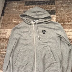 Gray CDG DOUBLE HEART zip up